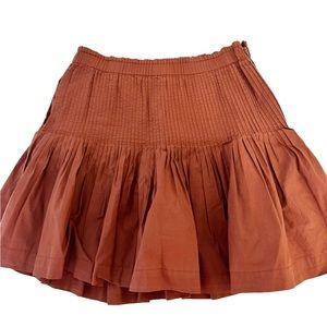 Anthropologie Brown Pleated Skater Tennis Bama Rush Skirt XS